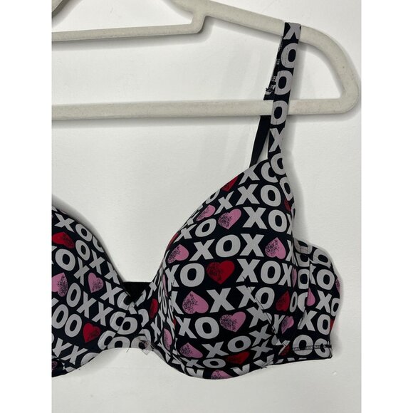 Cacique 42DD Plus Size XOXO Heart Print Padded Bra - Picture 3 of 13
